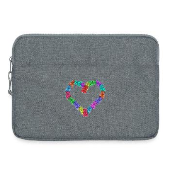 Süßigkeiten Bonbon Zucker Naschkatzen Nachspeise - Laptoptasche 15" - Grau meliert - Vorne