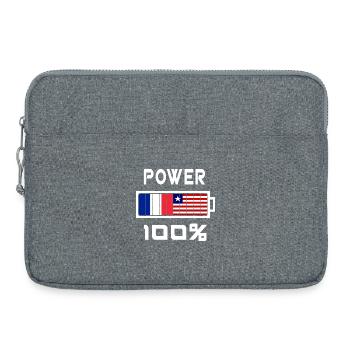 Liberia und Frankreich sind an der Macht - Laptoptasche 15" - Grau meliert - Vorne