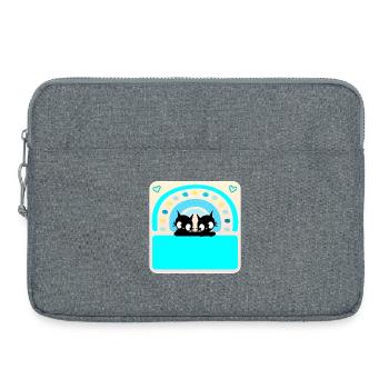 Katzen Namensschild - Laptoptasche 15" - Grau meliert - Vorne