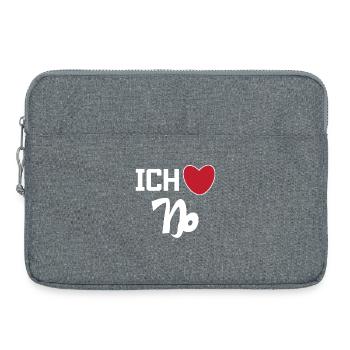 Steinbock Herz Statement Horoskop Sternzeichen - Laptoptasche 15" - Grau meliert - Vorne