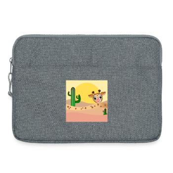 GIRAFFE ANIMAL ILLUSTRATION - DESERT - Laptop bag 15" - heather grey - Front