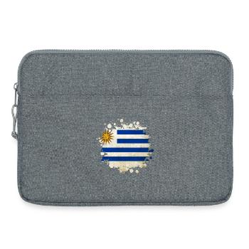 Uruguay Klecks Flag Design - Laptop bag 15" - heather grey - Front