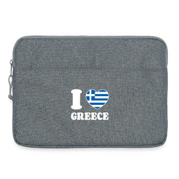 I Love Greece Griechenland Griechische Flagge Herz - Laptoptasche 15" - Grau meliert - Vorne