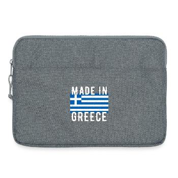 Made In Greece Griechische Flagge Retro Vintage - Laptoptasche 15" - Grau meliert - Vorne