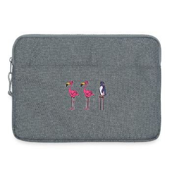 Drôle d’animal Pingouin Oiseau de mer Zoo Oiseau - Sacoche pour ordinateur portable 15 pouces - gris chiné - Devant