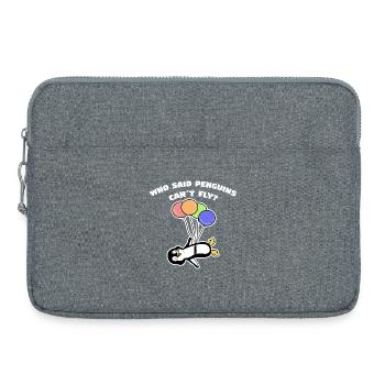 Penguin Humorous Statement Balloon Bird Animal - Laptop bag 15" - heather grey - Front