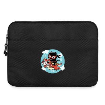 Kawaii Ninja cat riding a red dragon - Laptop bag 15" - black - Front