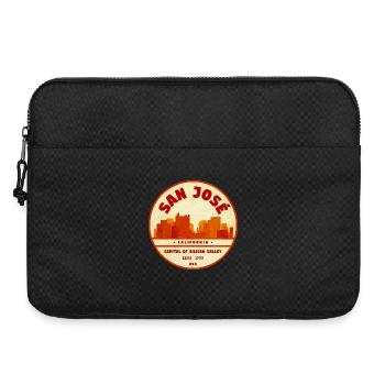 San Jose Retro Stadtbadge Kalifornien - Laptoptasche 15" - Schwarz - Vorne