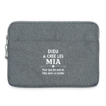 Mia, prénom Mia, anniversaire Mia - Sacoche pour ordinateur portable 15 pouces - gris chiné - Devant