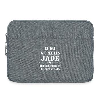 Jade, prénom Jade, anniversaire Jade - Sacoche pour ordinateur portable 15 pouces - gris chiné - Devant