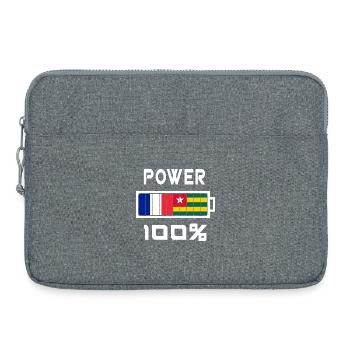 Togo et France Power 100 % - Sacoche pour ordinateur portable 15 pouces - gris chiné - Devant
