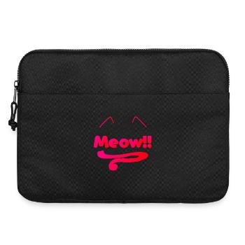 Typographie „Meow“, tail, Ohren, geschenkidee Frau - Laptoptasche 15" - Schwarz - Vorne