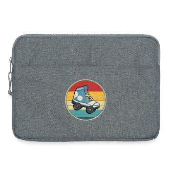 Retro Sonnenuntergang Rollschuh Kreis - Laptoptasche 15" - Grau meliert - Vorne