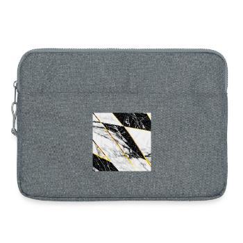 Marmor Schwarz Weiß Gold Mosaik Geometrisch - Laptoptasche 15" - Grau meliert - Vorne