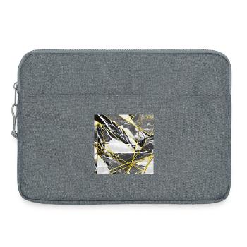 Marmor Schwarz Gold Geometrische Textur - Laptoptasche 15" - Grau meliert - Vorne