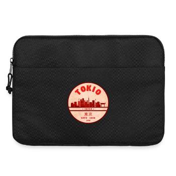 Retro Tokio Skyline Abzeichen - Laptoptasche 15" - Schwarz - Vorne