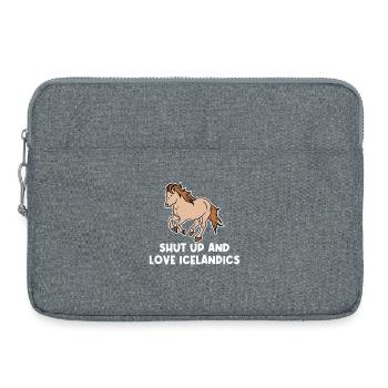 Icelandic Horse Love Cool Icelandic Horses Statement - Laptop bag 15" - heather grey - Front
