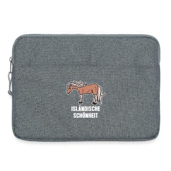 Islandpferde Pferdenarr Pferdeliebe Statement - Laptoptasche 15" - Grau meliert - Vorne