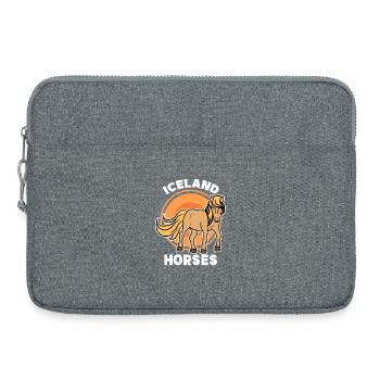 Chevaux arabes amoureux des chevaux chevaux islandais trot dicton - Sacoche pour ordinateur portable 15 pouces - gris chiné - Devant