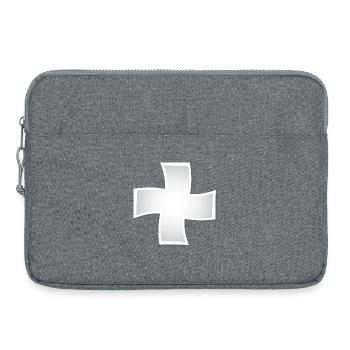 Silver swirling cross - Laptop bag 15" - heather grey - Front