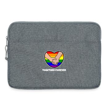 Beziehung Homo Statement Herz Stolz Regenbogen - Laptoptasche 15" - Grau meliert - Vorne
