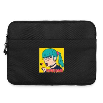Héroïne pop art aux cheveux turquoise - Sacoche pour ordinateur portable 15 pouces - noir - Devant