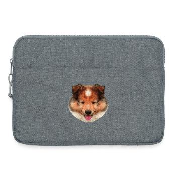 niedliche designs baby, langhaar colliewelpe - Laptoptasche 15" - Grau meliert - Vorne