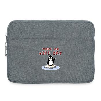 Penguin Ice Bird Statement Cold Antarctica Animal - Laptop bag 15" - heather grey - Front