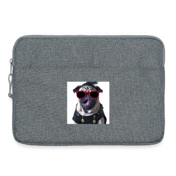 Carlin punk - Sacoche pour ordinateur portable 15 pouces - gris chiné - Devant