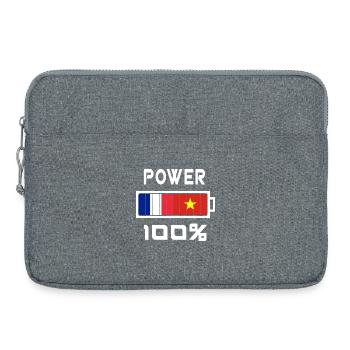 Power 100% Vietnam et France - Sacoche pour ordinateur portable 15 pouces - gris chiné - Devant