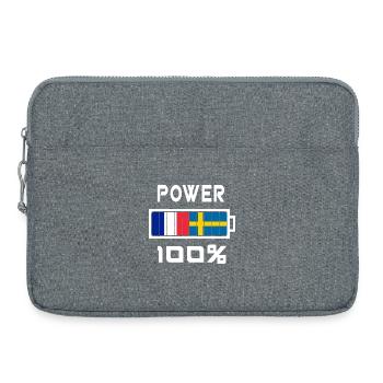 Power 100% Suède et France - Sacoche pour ordinateur portable 15 pouces - gris chiné - Devant