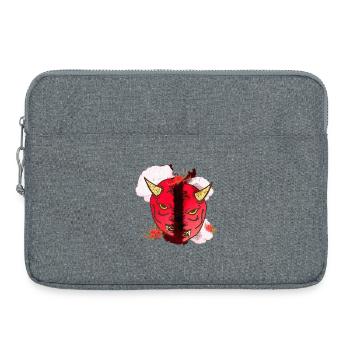 spinnen lilien, oni maske hälften - Laptoptasche 15" - Grau meliert - Vorne