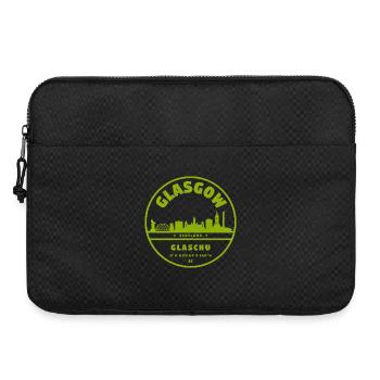 Glasgow Skyline Green Round Logo - Laptop bag 15" - black - Front