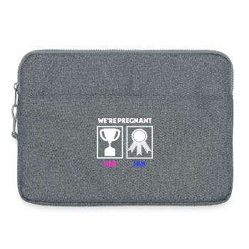 Déclaration de grossesse du parent Enceinte - Sacoche pour ordinateur portable 15 pouces - gris chiné - Devant