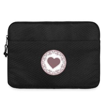 Étiquette de gâteau nostalgique rose sombre avec cœur - Sacoche pour ordinateur portable 15 pouces - noir - Devant