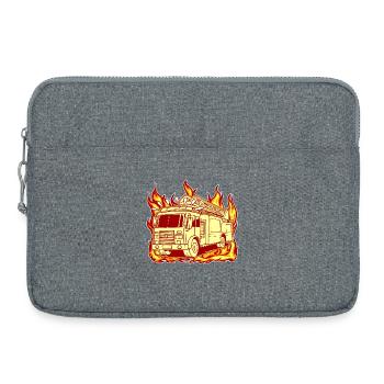 Feuer Brennen Feuerwehr Feuerwehrauto Brandschutz - Laptoptasche 15" - Grau meliert - Vorne