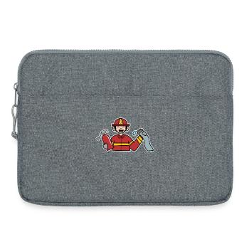 Feuerwehr Feuerwehrschlauch Retter Feuerlöscher - Laptoptasche 15" - Grau meliert - Vorne