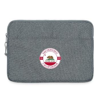 Logo souvenir du drapeau de la Californie de San Francisco aux États-Unis - Sacoche pour ordinateur portable 15 pouces - gris chiné - Devant