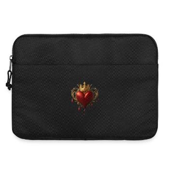 Cœur avec couronne - Sacoche pour ordinateur portable 15 pouces - noir - Devant