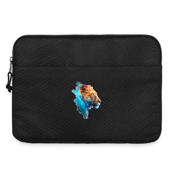 Beautiful colorful lioness in the blue smoke - Laptop bag 15" - black - Front