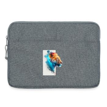 Beautiful colorful lioness with white background - Laptop bag 15" - heather grey - Front