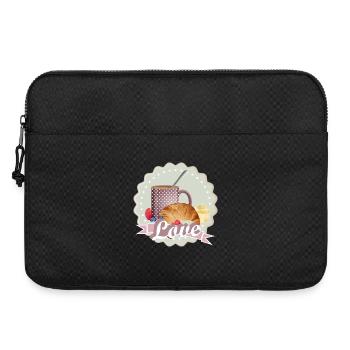 Breakfast with love,croissant,coffee and berries - Laptop bag 15" - black - Front