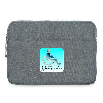 DARTS Dartspieler ROLLSTUHL INKLUSION - Laptoptasche 15" - Grau meliert - Vorne