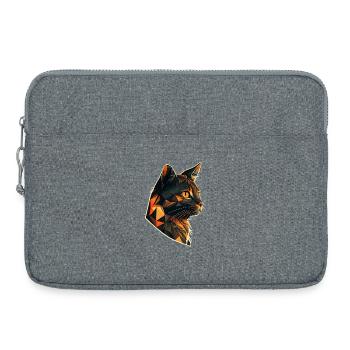Stylized, Geometric cat - Laptop bag 15" - heather grey - Front