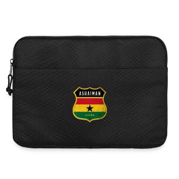 Ashaiman Ghana coat of arms flag design - Laptop bag 15" - black - Front