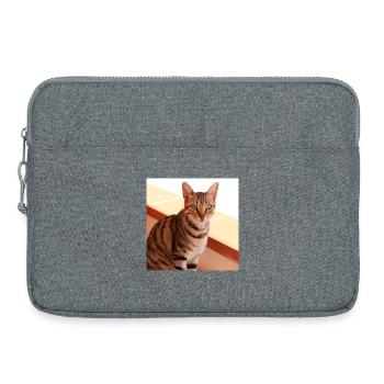 Katze Kätzchen Poster quadratisch Katzenposter - Laptoptasche 15" - Grau meliert - Vorne