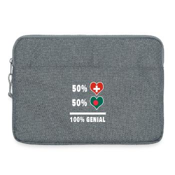Bangladesch und Schweiz 100% Genial Flagge - Laptoptasche 15" - Grau meliert - Vorne