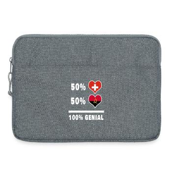 Angola und Schweiz 100% Genial Flagge - Laptoptasche 15" - Grau meliert - Vorne