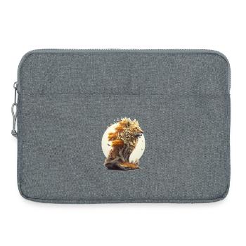 Lion with Savannah Body, Abstract Lion Design - Laptop bag 15" - heather grey - Front