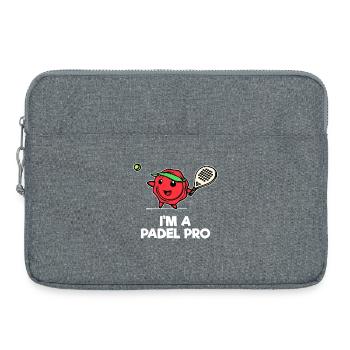 Padel-Tennis Sport Spieler Racket Ball Statement - Laptoptasche 15" - Grau meliert - Vorne